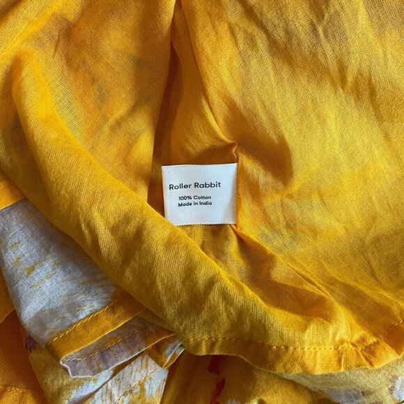 NWT Roller Rabbit Size Large Semara Naoki Dress Orange Floral Summer Belted - Picture 12 of 12